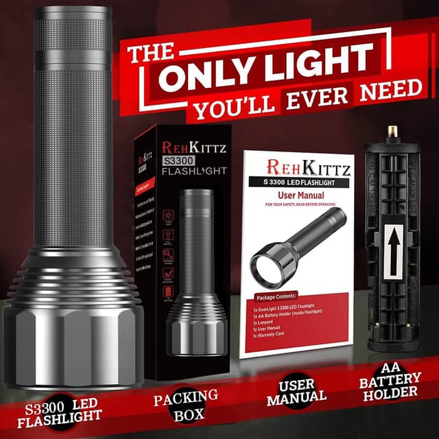 Detalle 2 de REHKITTZ Torch Led 3000 lumens adjustable focus 🔦