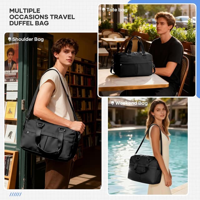 Detalle de Reisetasche Damen 40x30x20 Ryanair Handgepäck – erweiterbar, wasserdicht, Nass-/Trockentrennung, C2-Schwarz