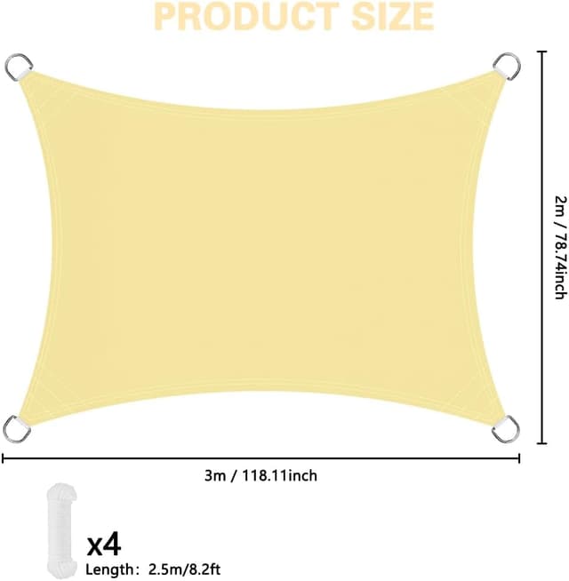 Detalle 2 de OFFCUP Tenda Parasole vela ombreggiante 2x3 m ⛱