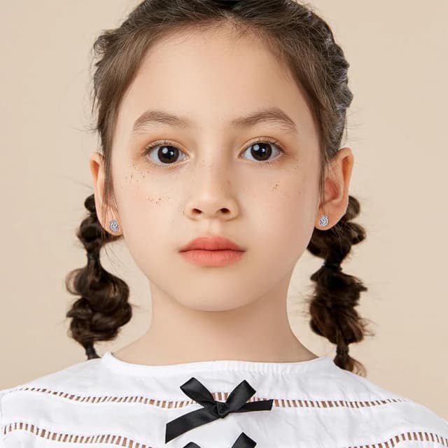 Detalle de J.MUEN Einhorn Ohrringe für Damen (925 Sterling Silber) – Ohrstecker mit funkelnder Zirkonia