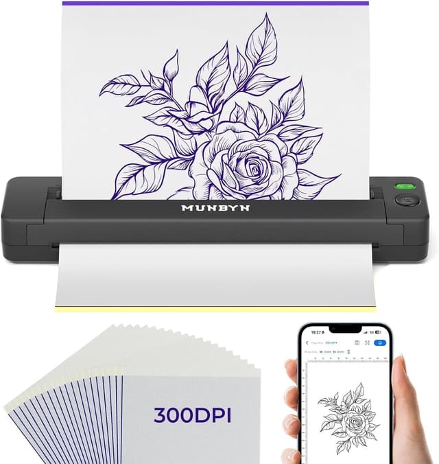 Detalle de MUNBYN ITP06 Tattoo Drucker 300 DPI đź–¨