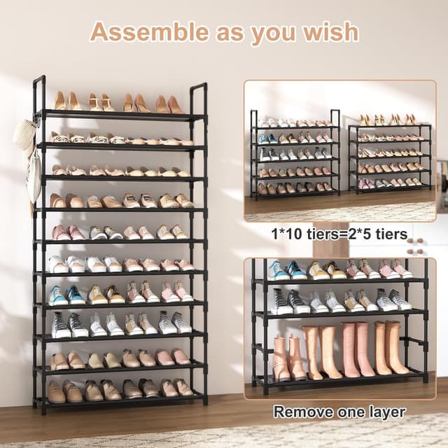 Thumbnail 5 de SPUSEN 10-Tier Shoe Rack