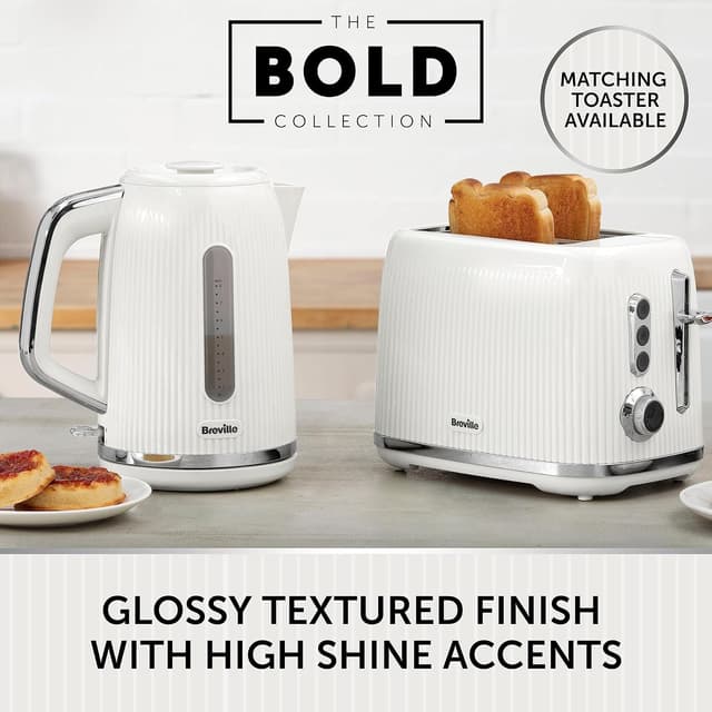 Detalle de Breville Bold White Electric Kettle (VKT257) | 1.7L fast boil kettle with 3kW power