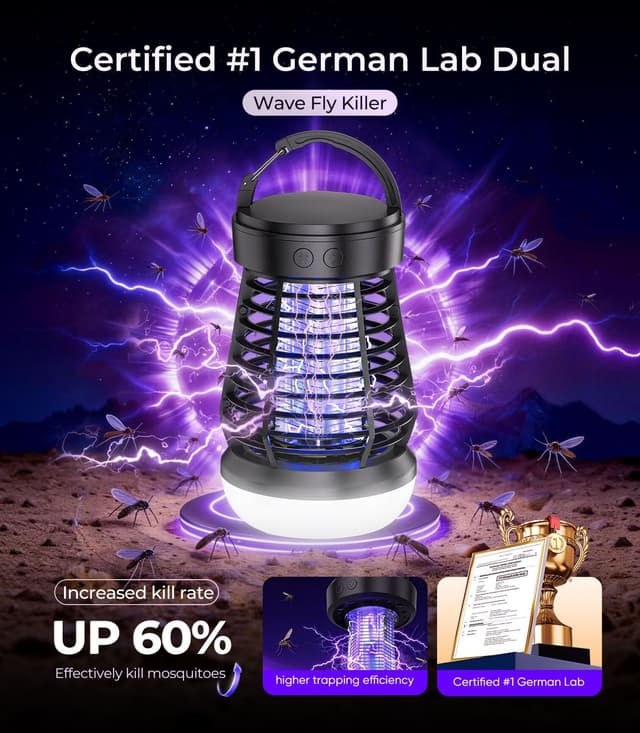 Detalle 2 de 2026 4-in-1 Electric Fly Zapper Upgrade (4 Modes, USB-C Rechargeable) for Indoor & Outdoor Use