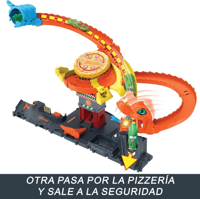 Thumbnail 3 de Hot Wheels City Pizza Slam Pista y Vehículo 🍕🚗 Mattel HTN81
