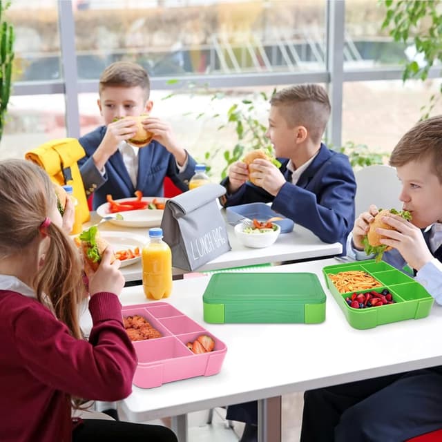 Detalle de IJIAMY Brotdose Kinder mit Fächern – auslaufsichere Bento-Box für Schule, Kindergarten & Ausflüge