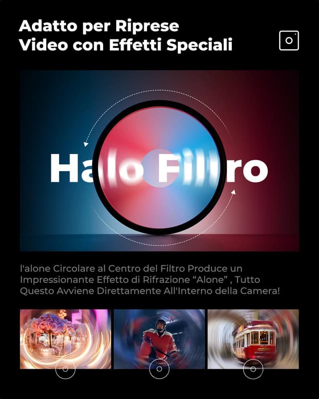 Detalle 2 de K&F Concept Spirale Halo Filtro Effetto in vetro ottico con effetto alone a spirale (con 3 panni di pulizia)