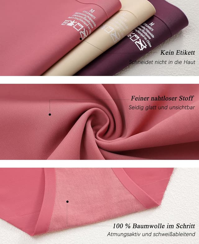 Detalle 2 de ALL OF ME 6er-Pack nahtlose Brazilian Slips für Damen – atmungsaktiv, weich & ohne Etikett (S–XXL)