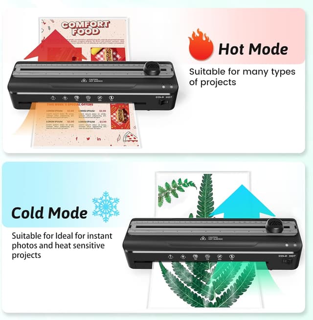 Detalle de MAXDONE A4 4-in-1 Thermal Laminator Kit with Hot & Cold Settings, Pouches, Trimmer & Corner Rounder