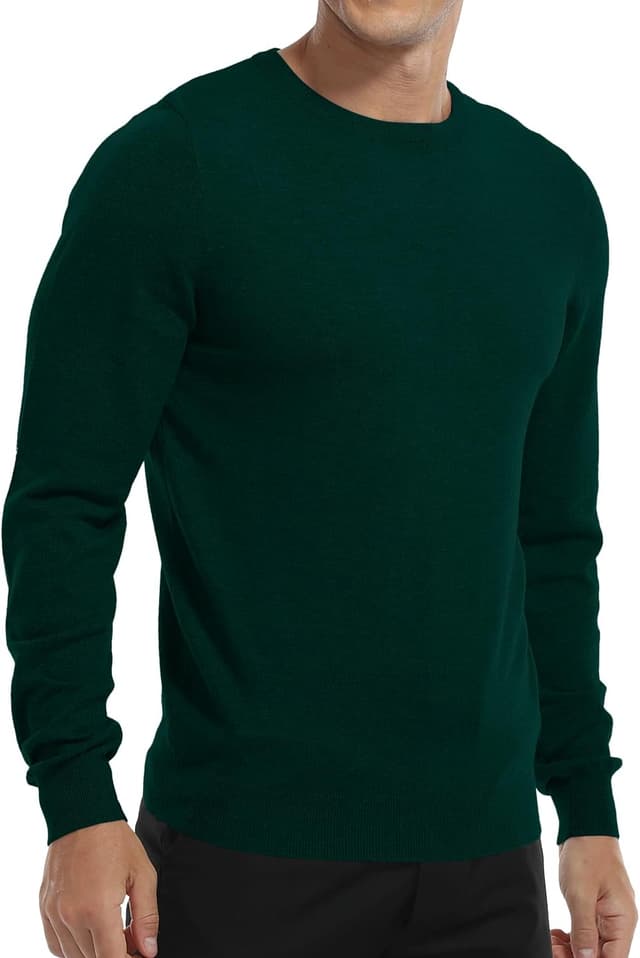 Detalle de MLANM Men’s Crew Neck Vintage Slim Sweatshirt Jumper (Long Sleeve Knitwear)