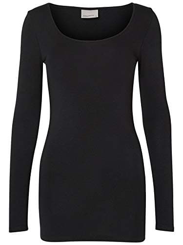 Detalle 2 de VERO MODA Maxi My Soft – T-shirt femme à manches longues noir (Small/S)
