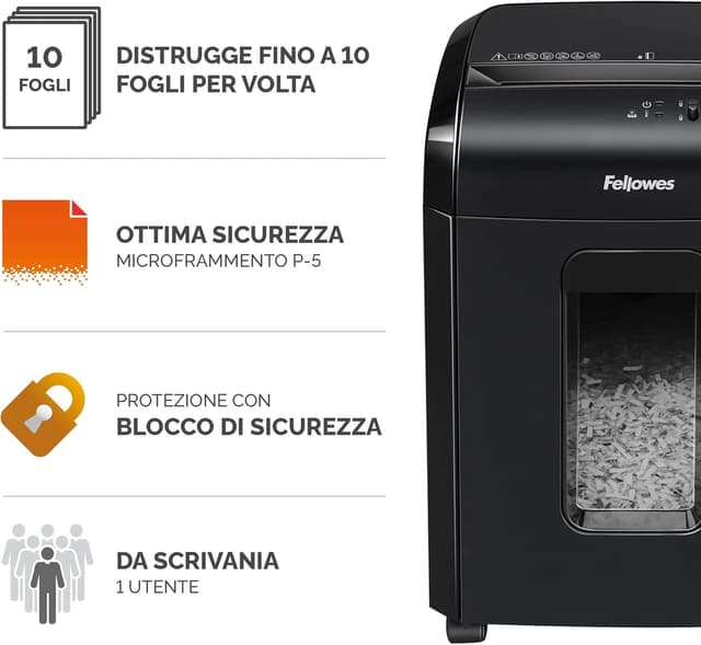 Detalle 2 de Fellowes 10M Distruggi documenti microframmenti