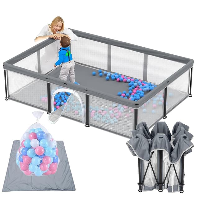 Thumbnail 6 de Laufstall Baby mit Matratze 127x127 cm Avocadogrün