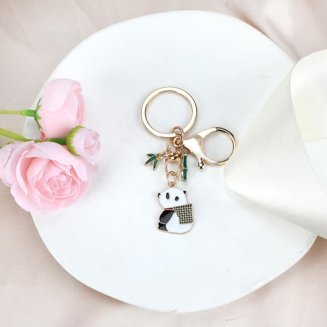 Detalle de OBEISN Cute Schlüsselanhänger Panda – kreativer Auto-Schlüsselanhänger als kleines Geschenk