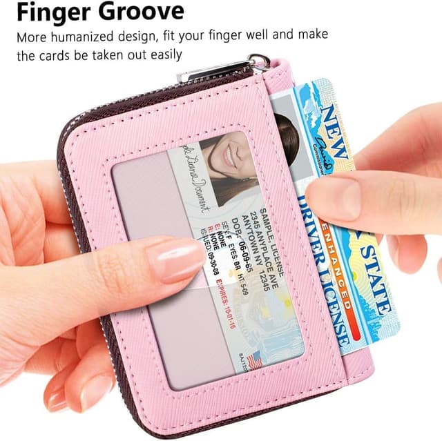 Detalle 2 de FurArt Credit Card Wallet with Zipper, RFID Blocking and Keychain (Compact)