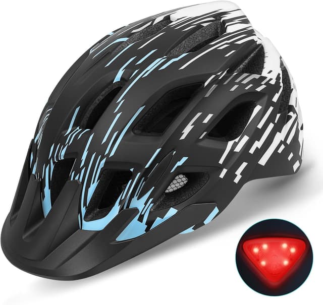 Detalle de Bike Helmet Lightweight with Tail Light and Visor 57–61cm