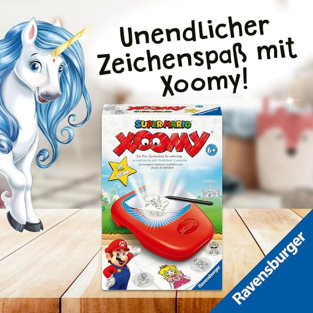 Detalle 2 de Ravensburger Xoomy Midi Super Mario Zeichenkoffer (ab 6 Jahren) – LED-Zoomlampe & 20 Motive