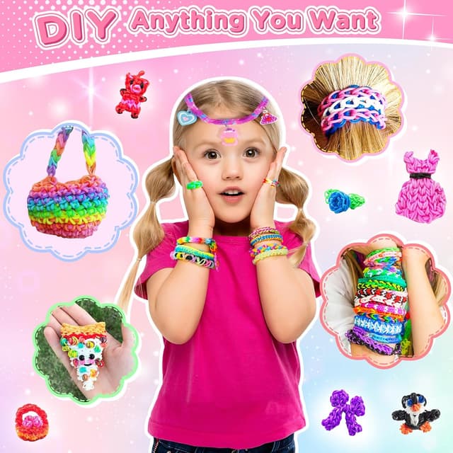 Detalle 2 de URMYWO Loom Bänder Set (2800+), 32 Farben – Zubehör für Armbänder, Basteln & DIY