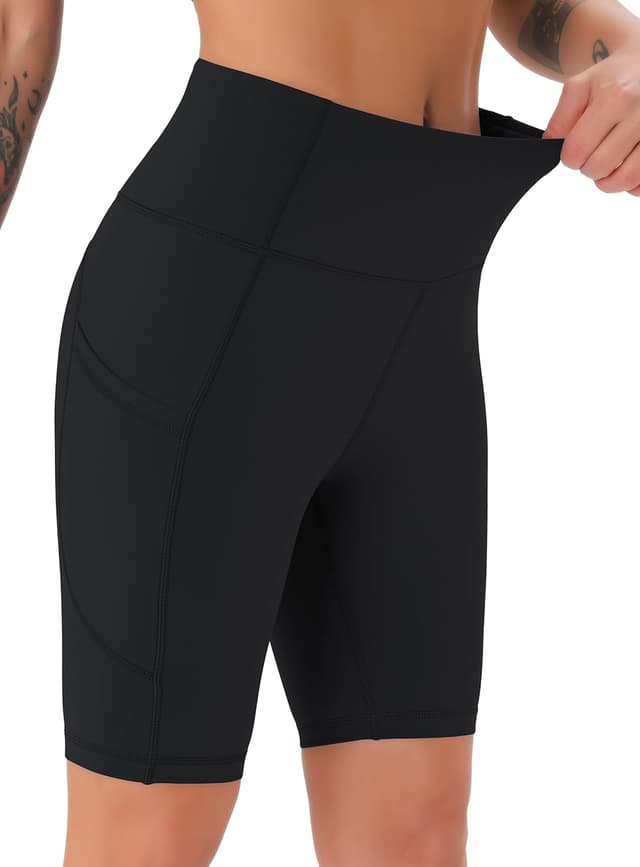 Detalle de JOYSPELS Women’s High-Waisted Cycling Shorts with Side Pockets