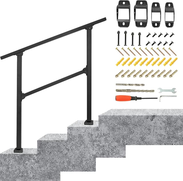 Detalle de Wrought Iron Outdoor Handrail for 2-3 Steps ðŸ›