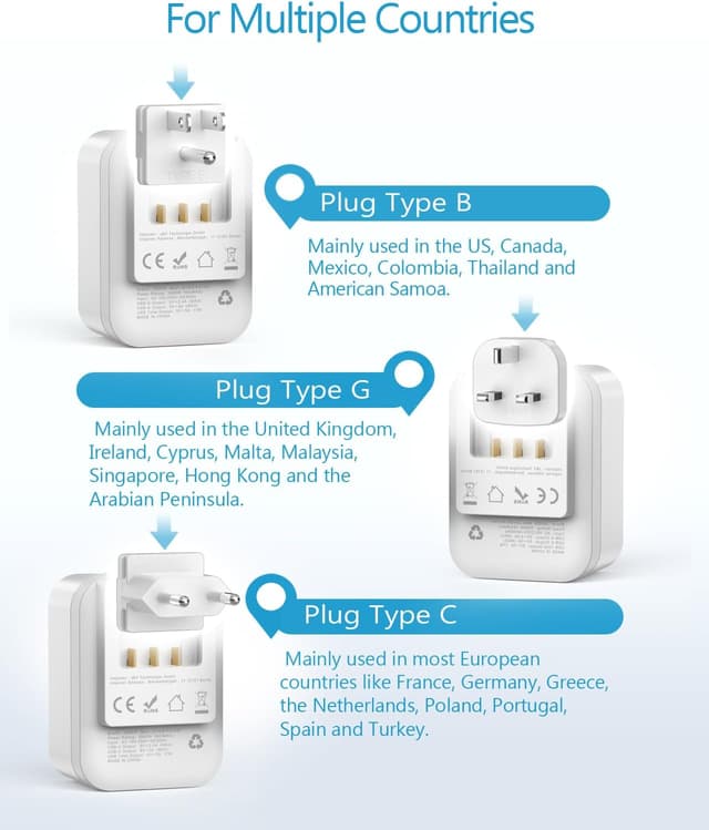 Detalle 2 de JSVER Adattatore da Viaggio 3680W 🔌