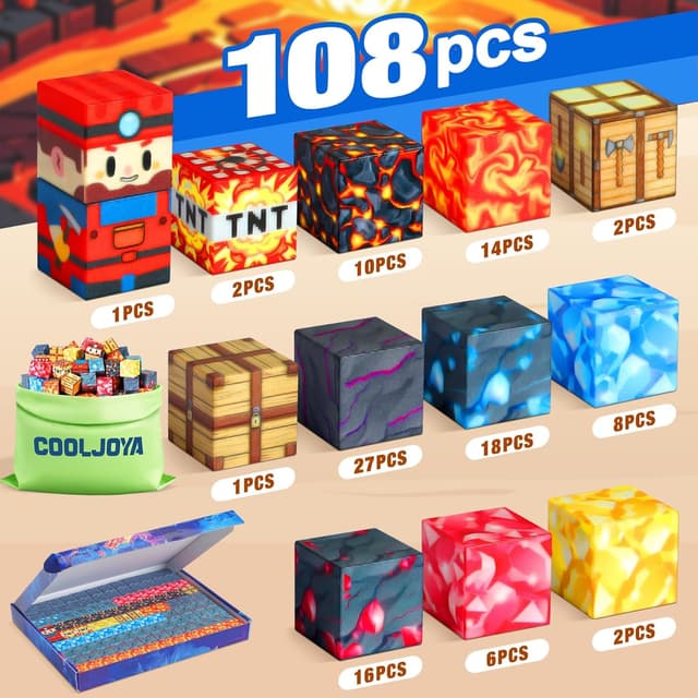 Detalle de COOLJOYA Magnetic Building Blocks for Ages 3–8 🧩