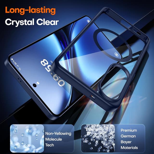 Detalle 2 de TAURI Magnetic case for Samsung Galaxy S26 with MagSafe support and 9H tempered glass, Blue