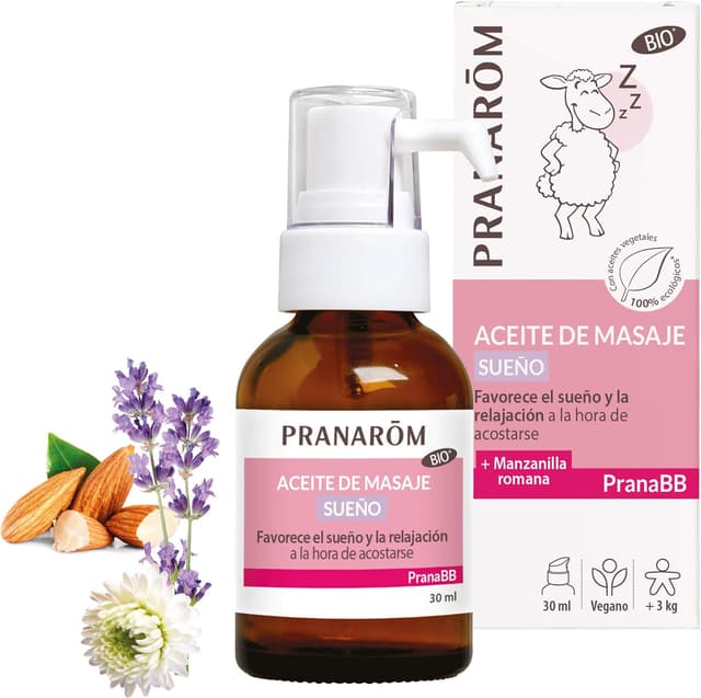 Detalle de PranaBB Olio da massaggio Sonno Pranarom (30 ml) con essenze di Mandarino, Arancia, Lavanda e Camomilla