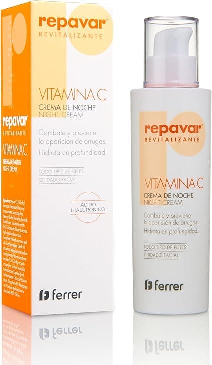 Detalle de Repavar Revitalizante. Crema de Noche con Vitamina C y Ácido Hialurónico 💧