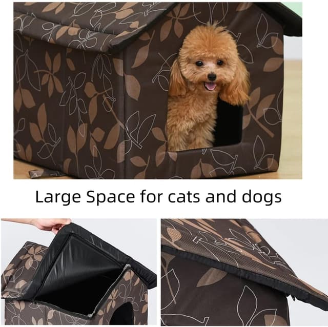 Detalle 2 de MUYYIKA Foldable Winter Warm Oxford Cat Shelter – Waterproof outdoor dog & cat house