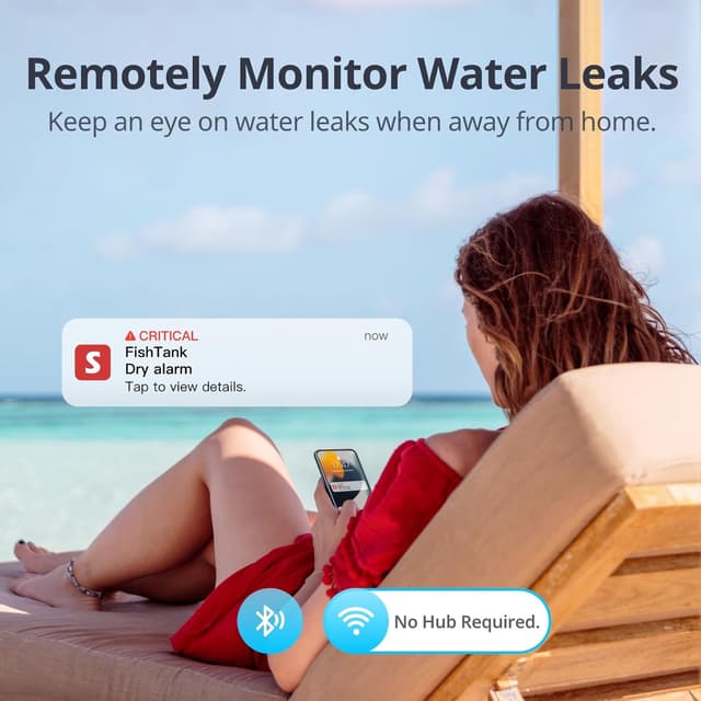 Detalle de SwitchBot WLAN Wassermelder mit 1m Sonde