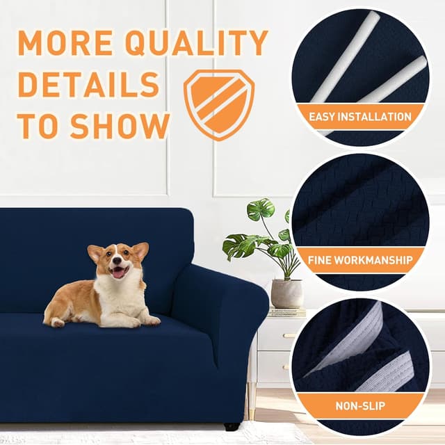 Thumbnail 4 de Ystyle Housse Canapé 4 Places extensible bleu