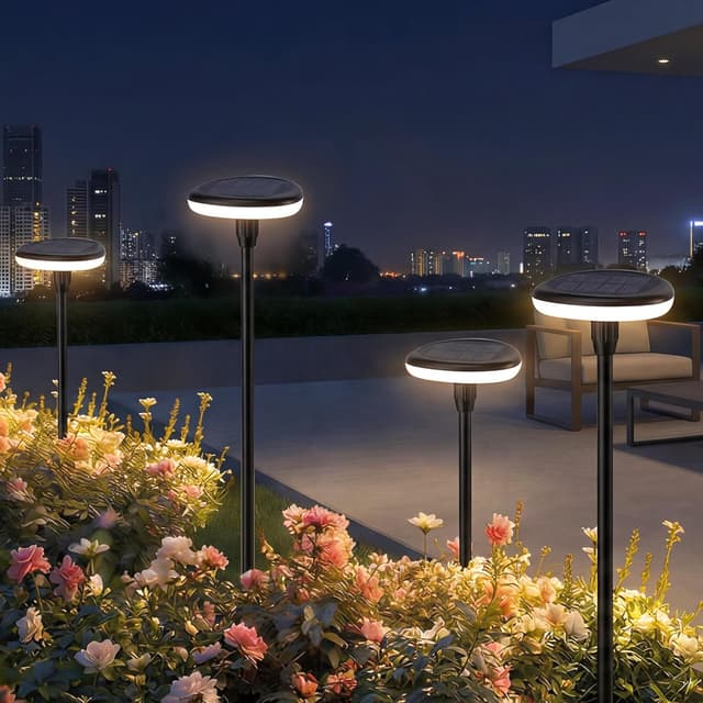 Detalle de Togaga Lampe Solaire Extérieur Lardin 4 pièces à LED blanc chaud (IP65) — hauteur réglable