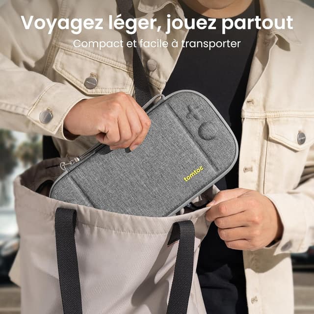 Detalle 2 de tomtoc Étui rigide pour Nintendo Switch 2 (2025) avec 12 cartouches de jeux