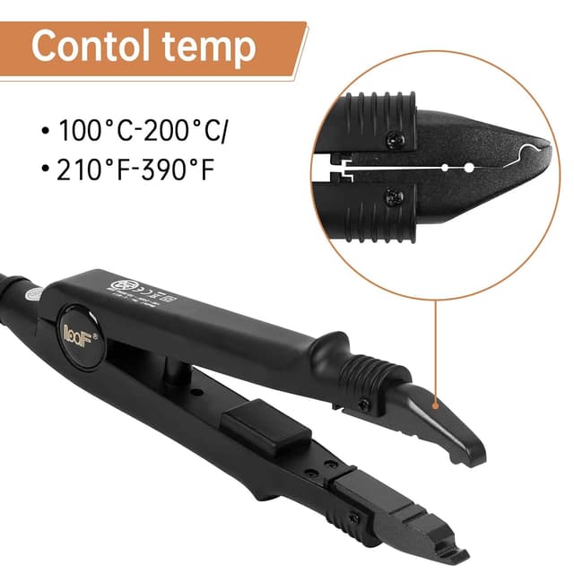 Detalle 2 de HAUSPROFI Profi Wärmezange Haar Extensions Iron schwarz