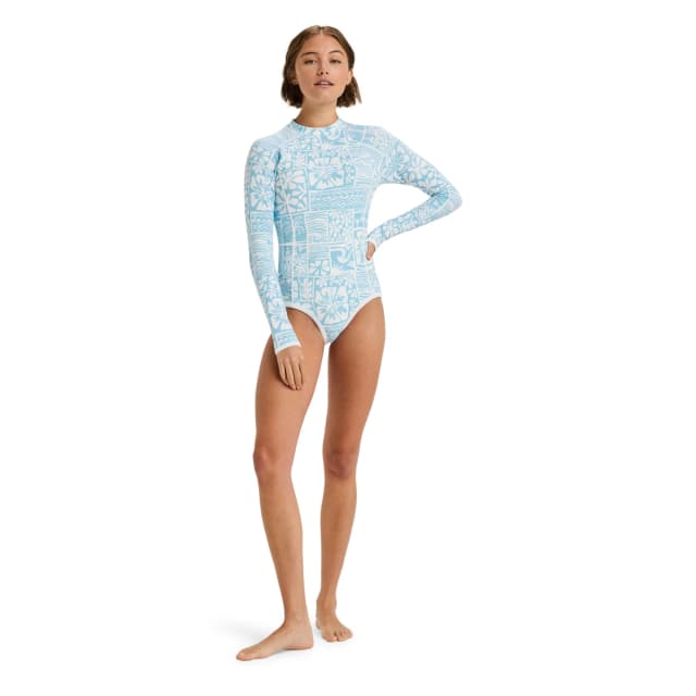 Detalle de Roxy Flowers Wave bañador de manga larga con cremallera posterior para mujer