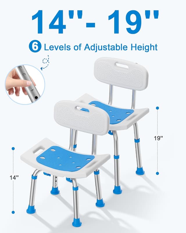 Detalle 2 de HOMLAND shower chair 181KG heavy duty