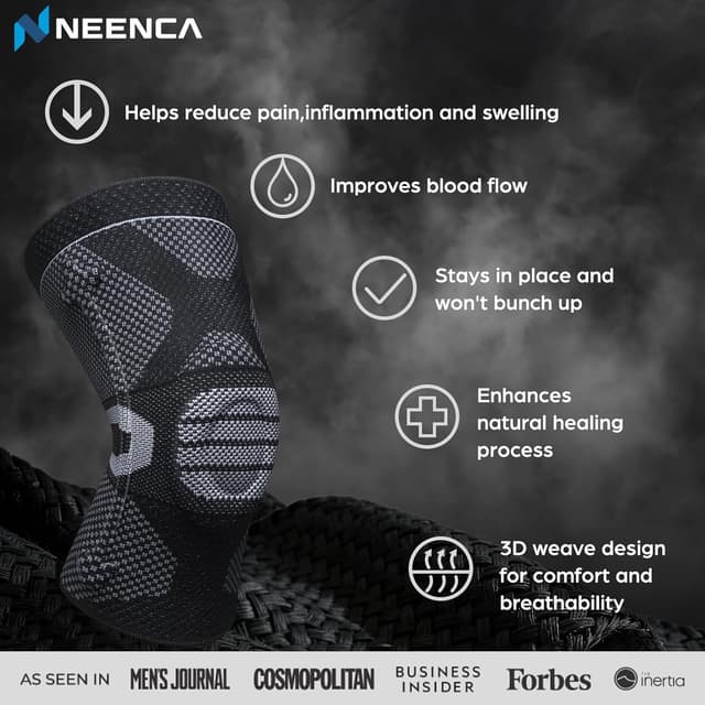 Detalle 2 de NEENCA Professional Knee Support Sleeve with Gel Pad & Spring Stabilizers for Pain Relief