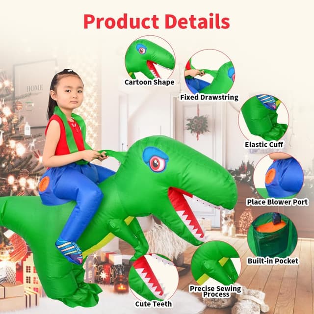 Thumbnail 2 de LOLANTA Costume dinosauro gonfiabile per bambini 3-6 anni