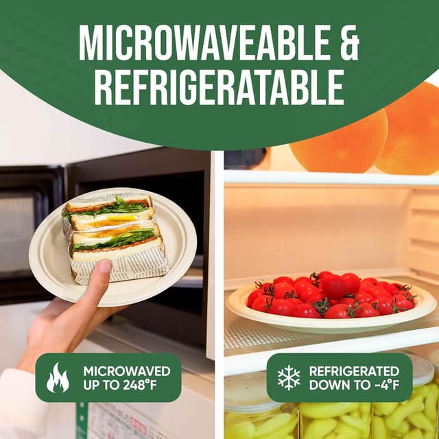 Detalle 2 de Compostable Paper Plates 9" 100 Pack 🍽