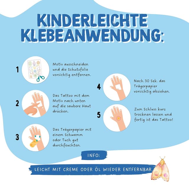 Detalle 2 de Papierdrachen Kinder-Metallic Tattoos 100 Sticker