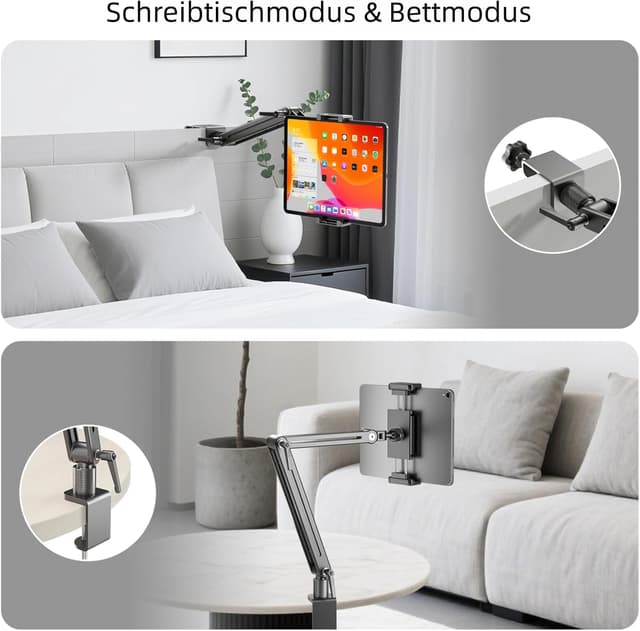 Detalle 2 de Feising Tablet-Halterung für Tisch aus Aluminium – tragbar für 4,7 bis 18,5 Zoll (iPad & Galaxy)
