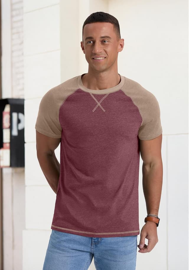 Detalle de QIXING Herren T-Shirt Baumwolle 95%