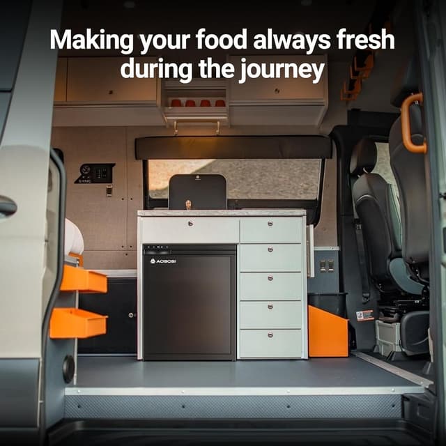 Detalle de AAOBOSI 65L Campervan Fridge Freezer (12V) with APP Control