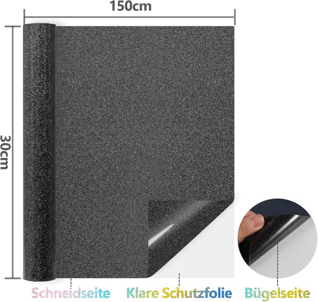 Thumbnail 1 de NANAPLUMS Glitzer HTV 30,48 x 150 cm