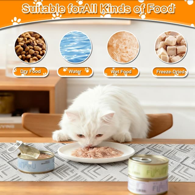 Detalle de ACOMTUO set da 6 ciotole per gatti in ceramica con base antiscivolo in gomma