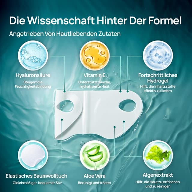 Detalle de Plantifique V-line Hyaluron Gesichtsmaske für die Kieferlinie – 15er Set (vegan)