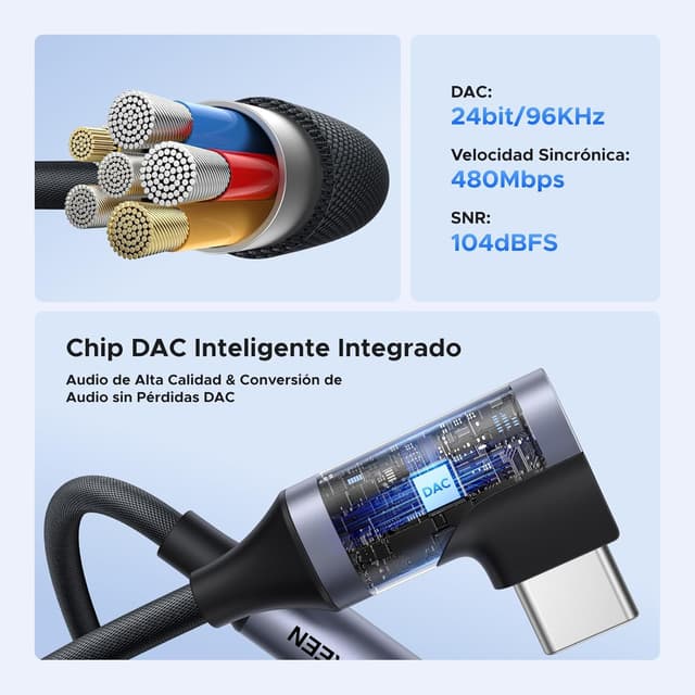 Thumbnail 6 de UGREEN Adaptador USB-C a jack 3,5 mm 24 bits/96 kHz