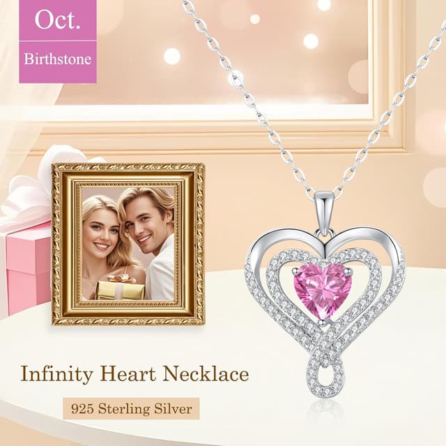 Detalle de llyish Collier femme en argent 925 doré avec pendentif cœur