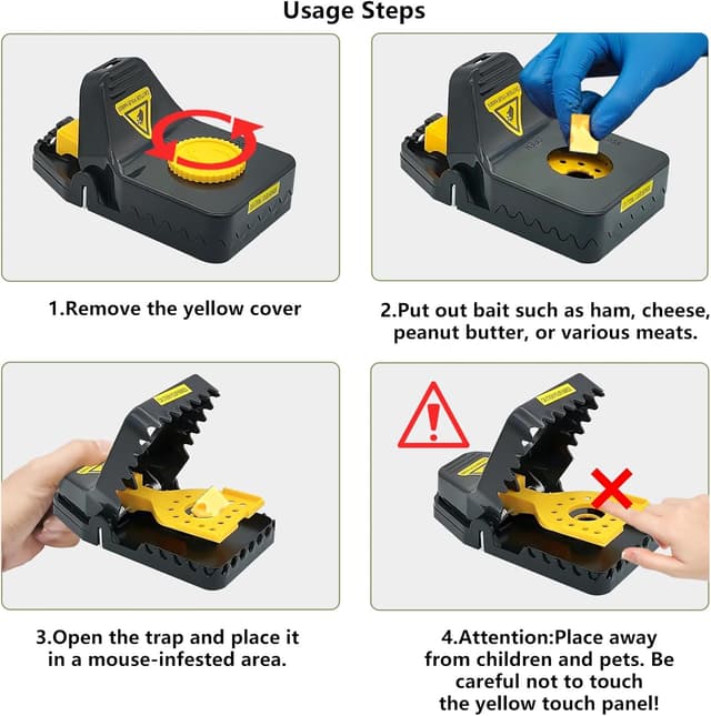 Detalle 2 de Rat Traps 4-Pack Super Heavy Duty snap traps 🐭